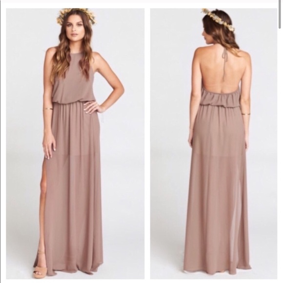 Show Me Your Mumu Dune Chiffon Heather Halter Maxi - Picture 2 of 3